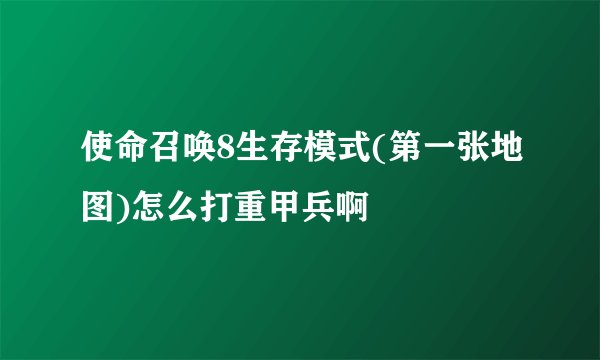 使命召唤8生存模式(第一张地图)怎么打重甲兵啊