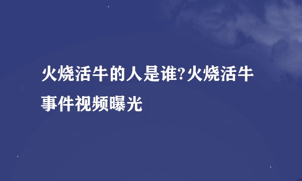 火烧活牛的人是谁?火烧活牛事件视频曝光