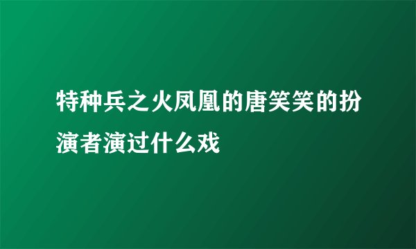 特种兵之火凤凰的唐笑笑的扮演者演过什么戏