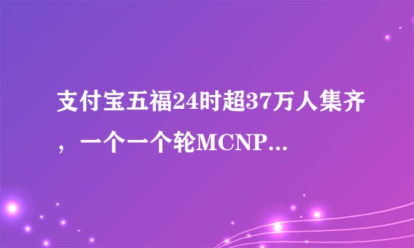 支付宝五福24时超37万人集齐，一个一个轮MCNP成为焦点!
