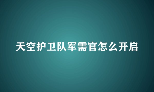 天空护卫队军需官怎么开启