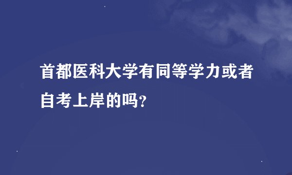 首都医科大学有同等学力或者自考上岸的吗？