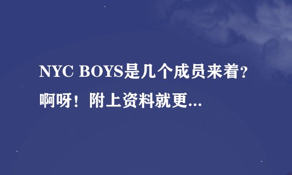 NYC BOYS是几个成员来着？啊呀！附上资料就更好了 ！拜托…