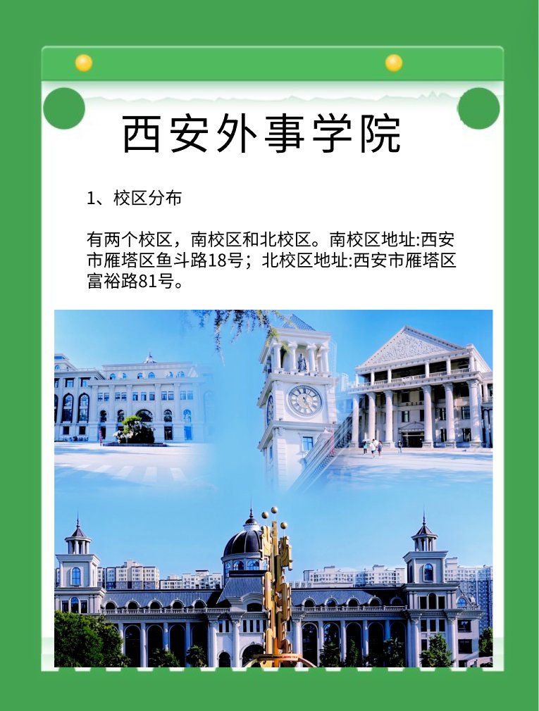 西安外事学院有几个校区？