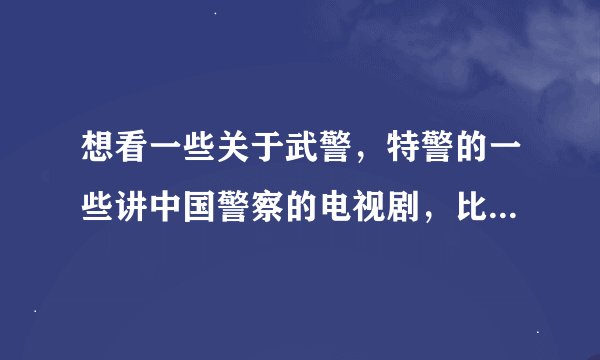 想看一些关于武警，特警的一些讲中国警察的电视剧，比如像鹰隼大队，武装特警……