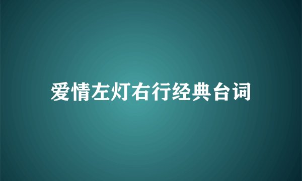 爱情左灯右行经典台词