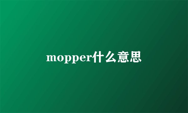 mopper什么意思