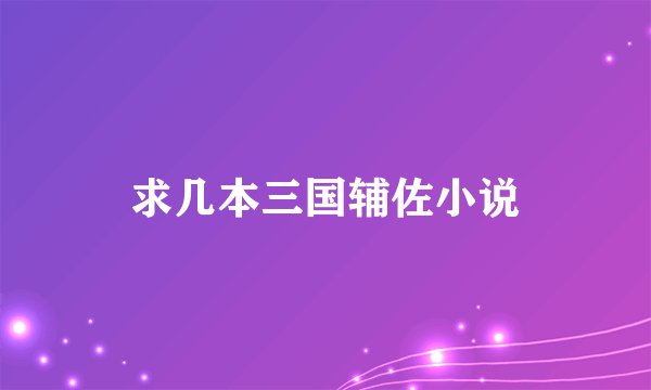 求几本三国辅佐小说