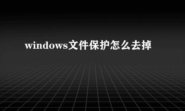 windows文件保护怎么去掉