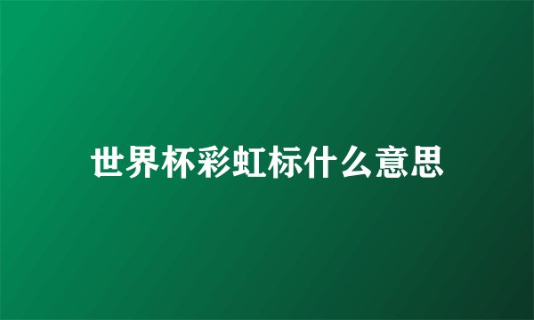 世界杯彩虹标什么意思