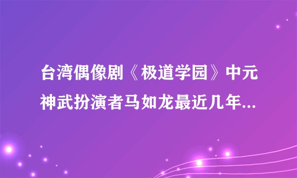台湾偶像剧《极道学园》中元神武扮演者马如龙最近几年来的情况