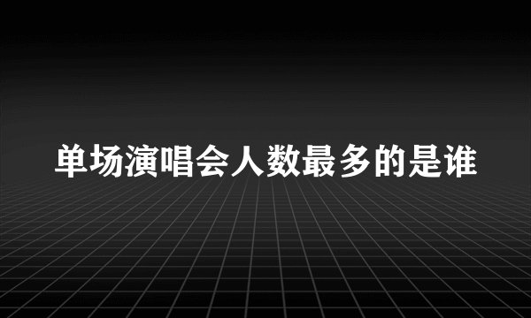 单场演唱会人数最多的是谁