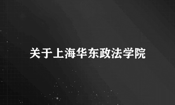 关于上海华东政法学院