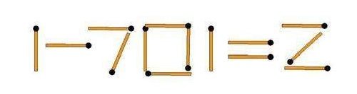 1-701=2，怎样只移动一根火柴，使等式成立