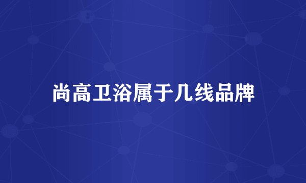 尚高卫浴属于几线品牌