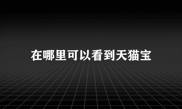 在哪里可以看到天猫宝