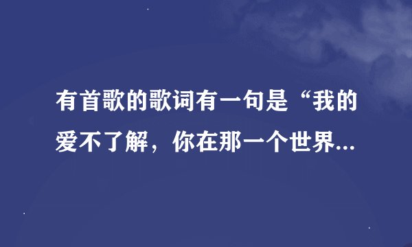 有首歌的歌词有一句是“我的爱不了解，你在那一个世界”是什么歌?