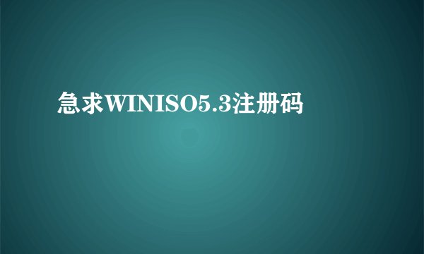 急求WINISO5.3注册码