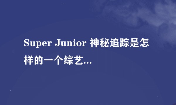 Super Junior 神秘追踪是怎样的一个综艺节目吖？