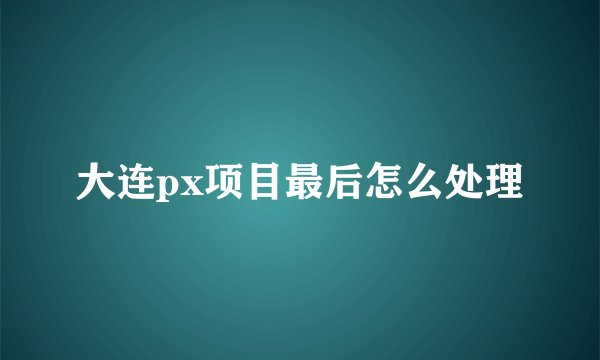 大连px项目最后怎么处理