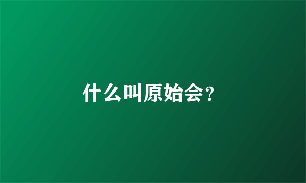 什么叫原始会？