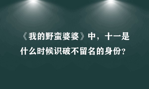 《我的野蛮婆婆》中，十一是什么时候识破不留名的身份？