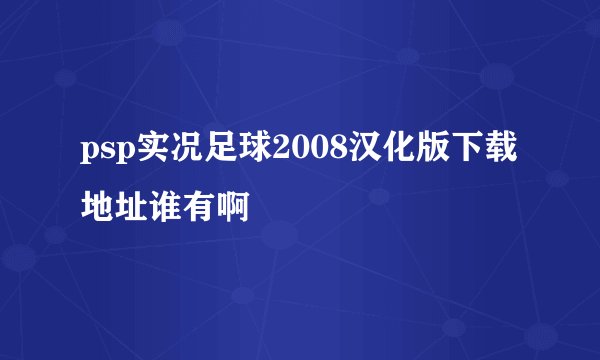 psp实况足球2008汉化版下载地址谁有啊