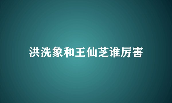 洪洗象和王仙芝谁厉害