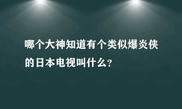 哪个大神知道有个类似爆炎侠的日本电视叫什么？