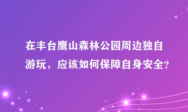 在丰台鹰山森林公园周边独自游玩，应该如何保障自身安全？