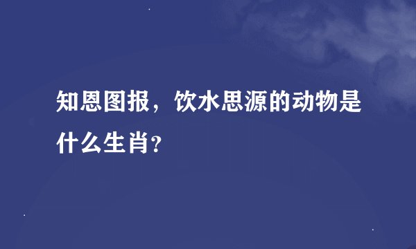 知恩图报，饮水思源的动物是什么生肖？