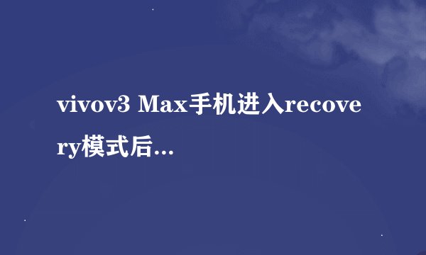 vivov3 Max手机进入recovery模式后如何退出