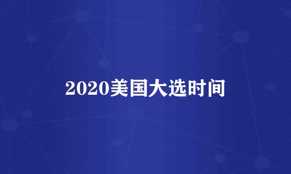 2020美国大选时间