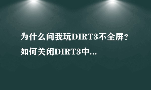 为什么问我玩DIRT3不全屏？如何关闭DIRT3中的类似于极品飞车的新手辅助系统？