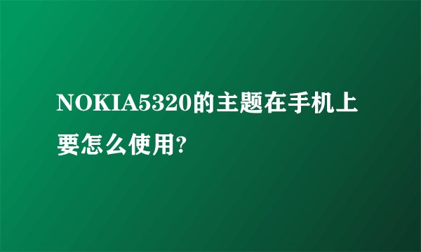 NOKIA5320的主题在手机上要怎么使用?