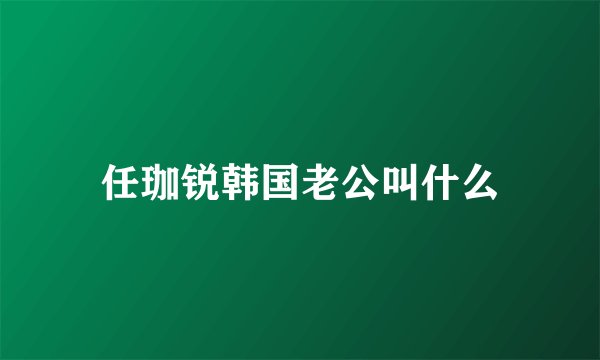 任珈锐韩国老公叫什么