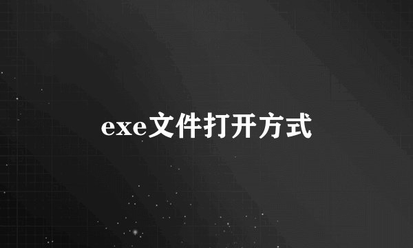exe文件打开方式