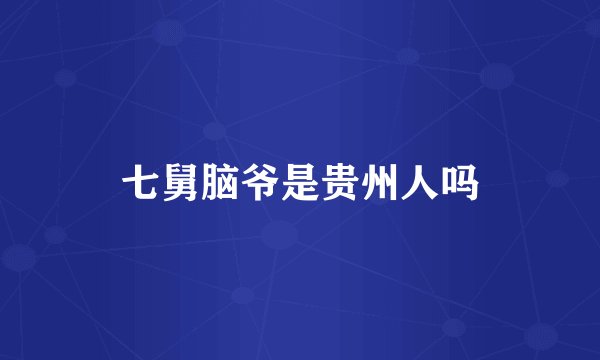 七舅脑爷是贵州人吗