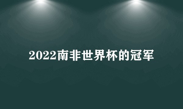 2022南非世界杯的冠军