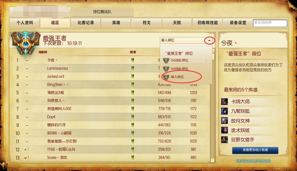 lol英雄联盟国服排名第一的是谁啊?