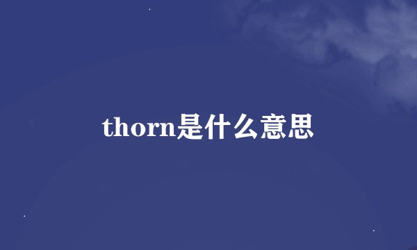 thorn是什么意思