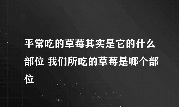 平常吃的草莓其实是它的什么部位 我们所吃的草莓是哪个部位