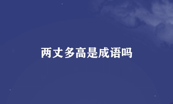两丈多高是成语吗