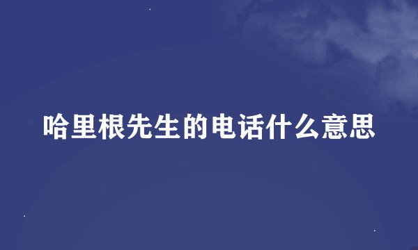 哈里根先生的电话什么意思