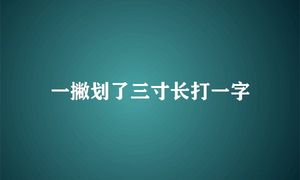 一撇划了三寸长打一字