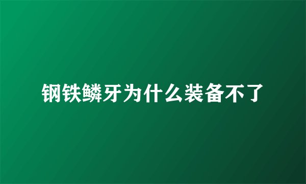 钢铁鳞牙为什么装备不了