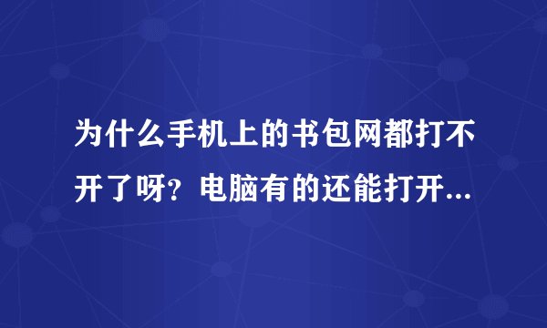 为什么手机上的书包网都打不开了呀？电脑有的还能打开，是现在在检查吗？不会到最后电脑上的书包网也不能