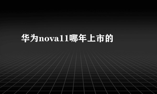 华为nova11哪年上市的