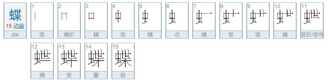 蝶拼音组词部首