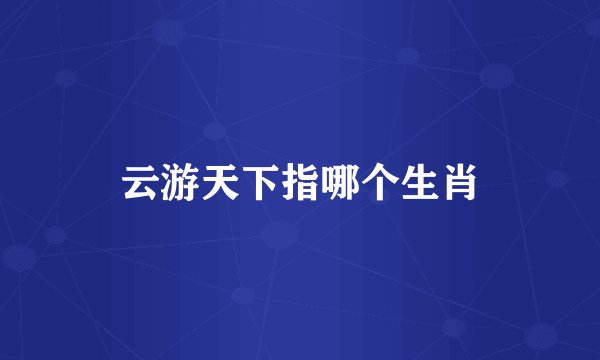 云游天下指哪个生肖